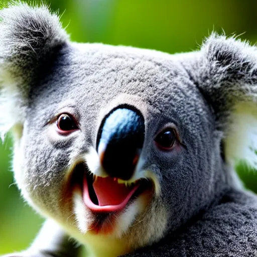 Prompt: scott morrison angry fighting a koala