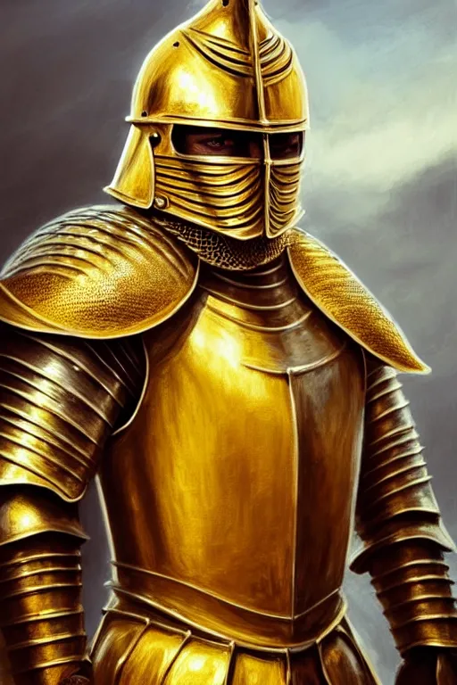 Prompt: hyper-realistic portrait of the King of sand and gold, medieval knight in Golden armour, bright environment, wood throne, white castle interior, photo realistic, beautiful, D&D, fantasy, intricate, cinematic lighting, highly detailed, digital painting, artstation, concept art, smooth, photorealistic, cinematic wallpaper, art by Artgerm and Greg Rutkowski and Alphonse Mucha