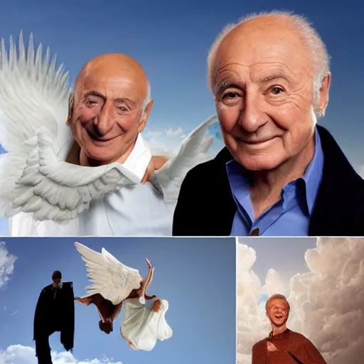 Image similar to piero angela in the sky with angels