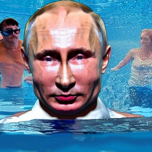 Image similar to Putin aquatic disco, hyper realistic photo