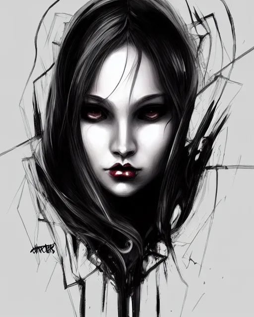 Image similar to black crimson ink smoke portrait of a fork, artgerm, wlop, artstation