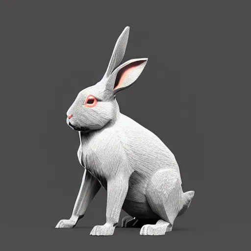 Prompt: a 3d low poly rabbit, realistic, award winning, detailed, 8k, studio lighting, HD, hyper realistic, unreal engine, octane render, cycles render,