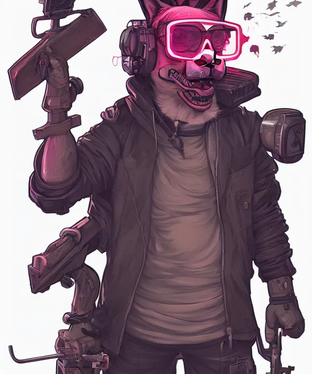 Image similar to a portrait of an anthropomorphic cyberpunk corgi! holding a chainsaw, fantasy, elegant, digital painting, artstation, concept art, matte, sharp focus, illustration, art by josan gonzalez