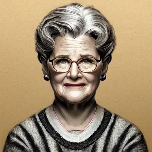 Prompt: amazing lifelike pencil illustration of mrs doubtfire trending on art station artgerm Greg rutkowski cinematic