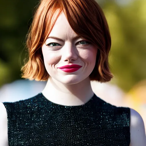 Prompt: Emma Stone portrait, XF IQ4, f/1.4, ISO 200, 1/160s, 8K, RAW, unedited, symmetrical balance, in-frame