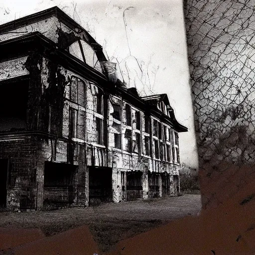 Image similar to 1 9 9 3, disposable camera, flash, old abandoned building, creepy scary monster, style of trevor henderson