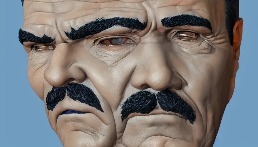 Prompt: Hand painted bust of burt reynolds, hyperdetailed, artstation, cgsociety, 8k