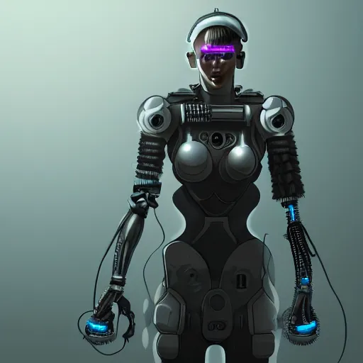 Prompt: concept art of cyberpunk nazi cyborg, 8k, high resolution,