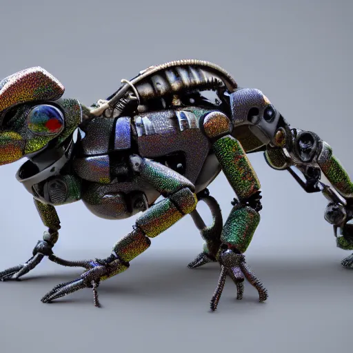 Prompt: mechanical chameleon, robot, detailed, unreal engine, render 1 2 3 4 5 6