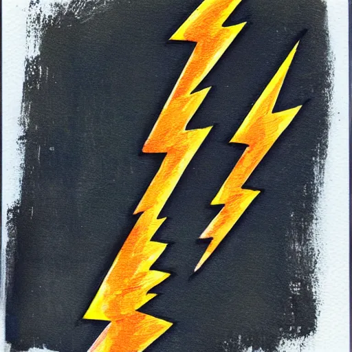 Image similar to polaroid of a lightning strike expressive beautiful hard edges high contrast brush