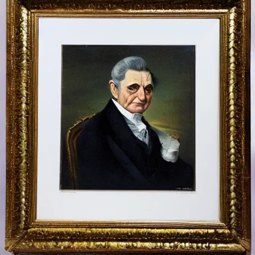 Prompt: 1800s presidential portrait of George Soros, gloomy, highly detailed, artistic realism