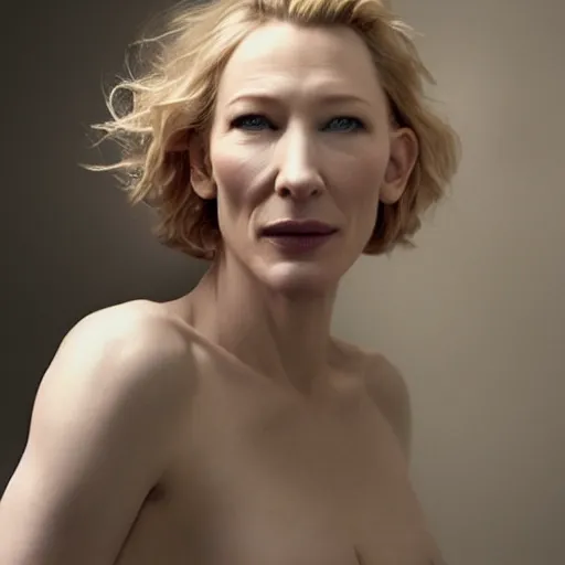 Prompt: cate blanchett in a bathtube style of Annie leibowitz, photorealisitc ,detailed