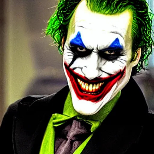 Image similar to the joker dressed as batman