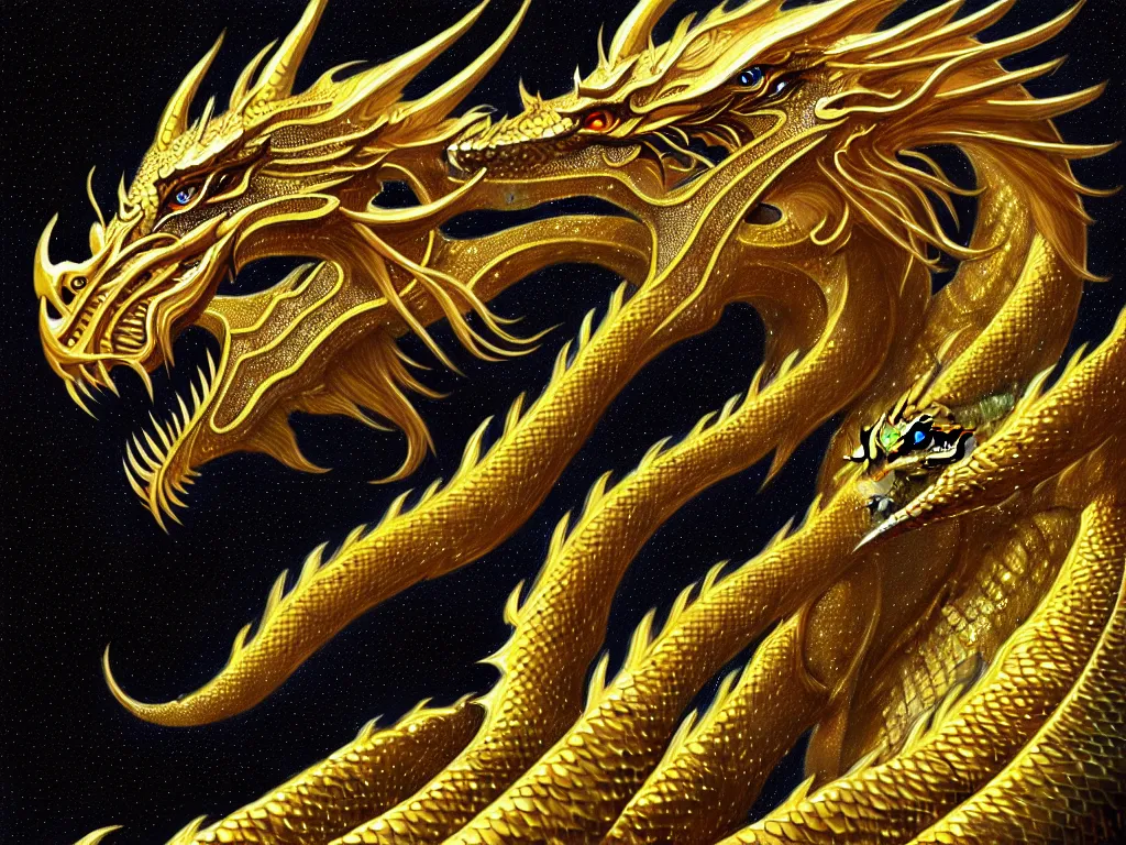 Image similar to portrait of a celestial dragon, white and gold scales, fantasy, intricate, highly detailed, digital painting, artstation, concept art, smooth and sharp focus