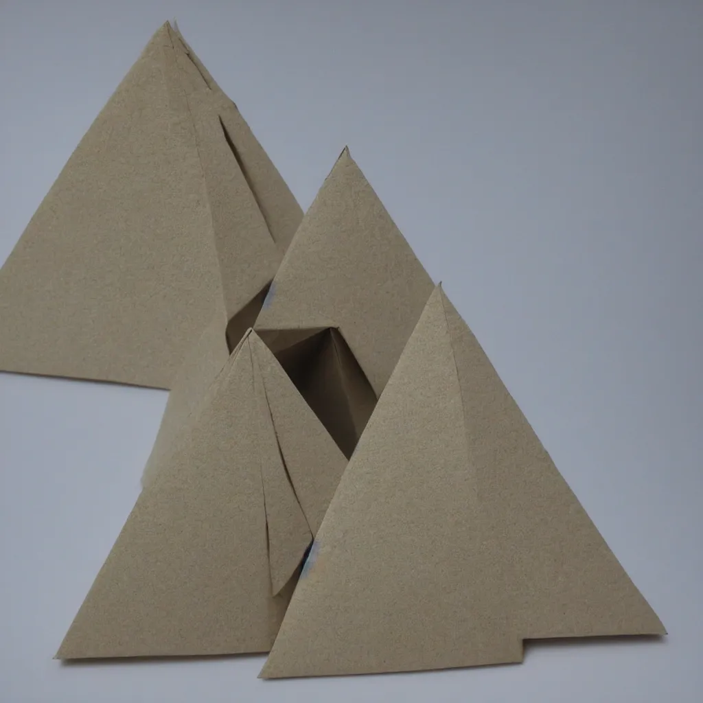 Prompt: origami serpinski pyramid