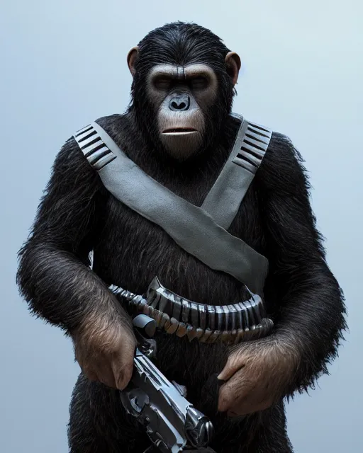 Prompt: General Ursus of Planet of the Apes, battle cry, sci-fi, character study, realistic, detailed, cinematic, octane render