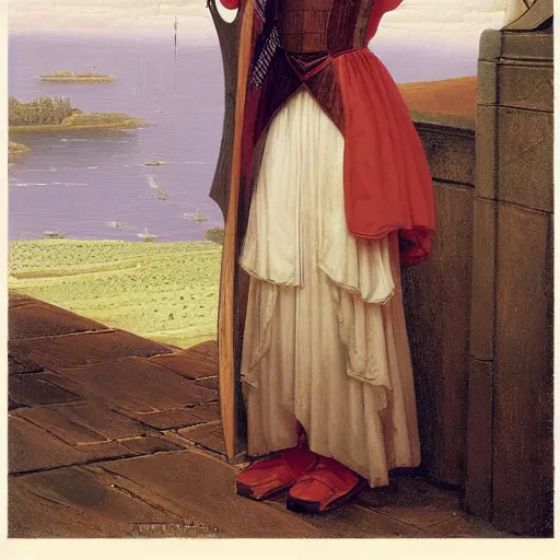 Image similar to spacefarer in the style of edmund blair leighton