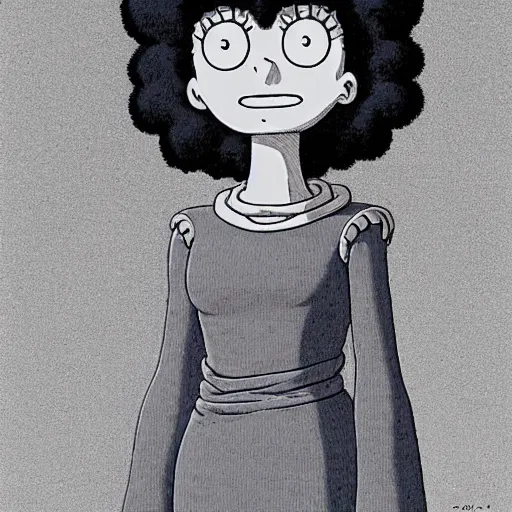 Prompt: marge simpson from futurama in berserk anime drawn by kentaro miura and zdislaw beksinski