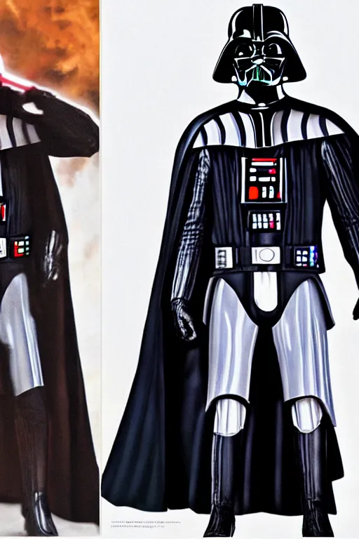 Prompt: Darth Vader new suit design, vouge photoshoot, hyperrealistic