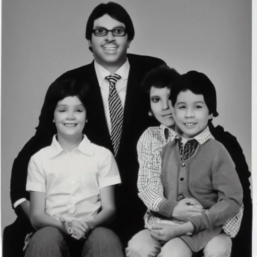 Prompt: family photo, 1 9 8 4