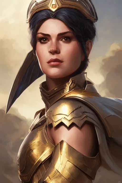 Image similar to amazon valkyrie athena, d & d, fantasy, portrait, highly detailed, headshot, digital painting, trending on artstation, concept art, sharp focus, illustration, art by artgerm and greg rutkowski and magali villeneuve