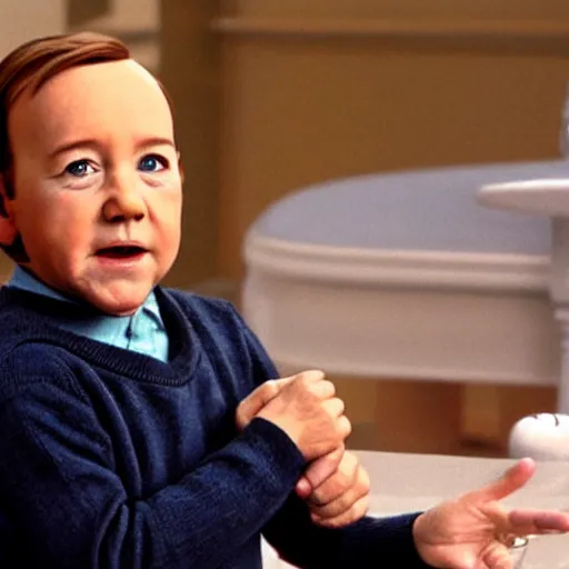 Image similar to toddler kevin spacey cannot be trusted