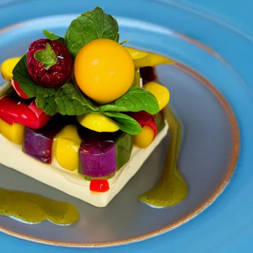 Image similar to causa limena, garnish, trendy, elegant, michelin worthy, food photography, 4 k