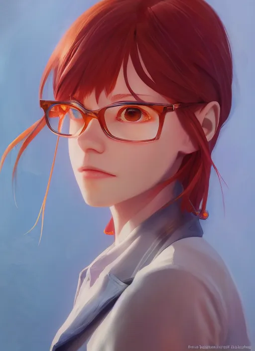 Image similar to highly detailed portrait of asuka langley soryu, stephen bliss, unreal engine, loish, rhads, makoto shinkai and lois van baarle, ilya kuvshinov, rossdraws, global illumination, radiant light, detailed and intricate environment