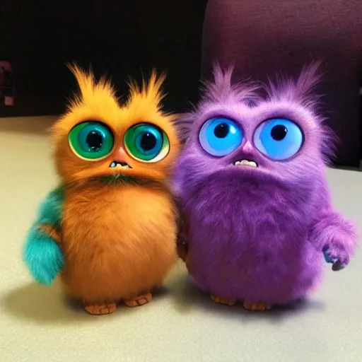 Prompt: Furby with feet