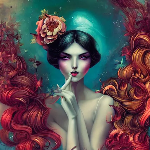 Image similar to a pinup by anna dittmann and olivia de berardinis.