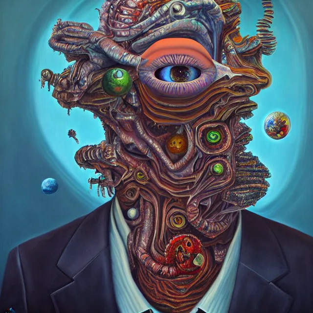 Image similar to an oil on canvas portrait painting, polycount, surrealism, surrealist, cosmic horror, high detail