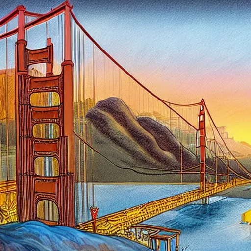 Image similar to glowing golden gate to the undertown, fantasy, ultra detailed