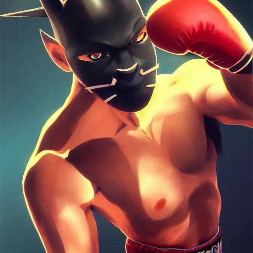 Prompt: anime key visual of anthro anubis as a boxer in a boxing ring, strong spotlights, 4 k, trending on artstation, smooth and sharp focus, illustration, digital painting, art by sakimichan and artgerm and wlop