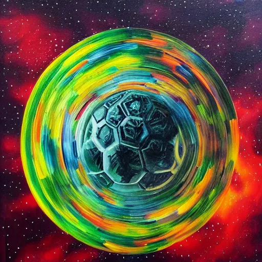 Image similar to highly detailed artwork, dyson sphere, acrylic painting