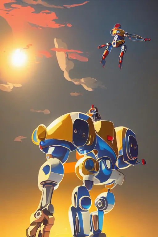 Image similar to metabots medabots medarotto medarot robot minimalist comics, behance hd by jesper ejsing, by rhads, makoto shinkai and lois van baarle, ilya kuvshinov, rossdraws global illumination ray tracing hdr radiating a glowing aura