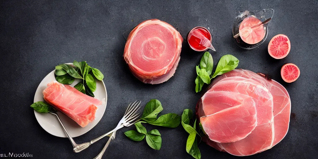Prompt: Jellied ham, professional food photography, 8k,