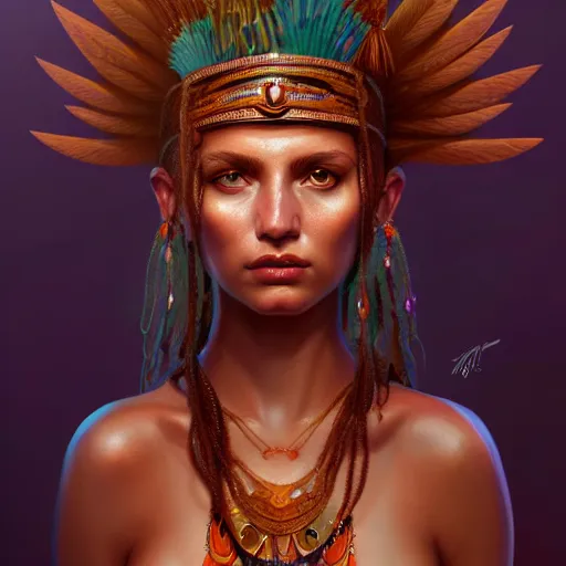 Image similar to tribe goddess, highly detailed, digital painting, artstation, concept art, soft light, sharp focus, illustration