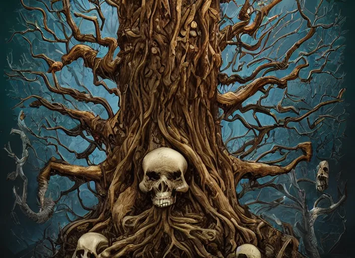 Prompt: the tree of skulls. epic artwork, trending on artstation.