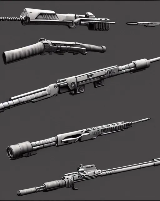 Image similar to realistic concept art of future weapons, detailed, 1 4 5 0, delicate, hyper realism, ultra realistic, 8 k