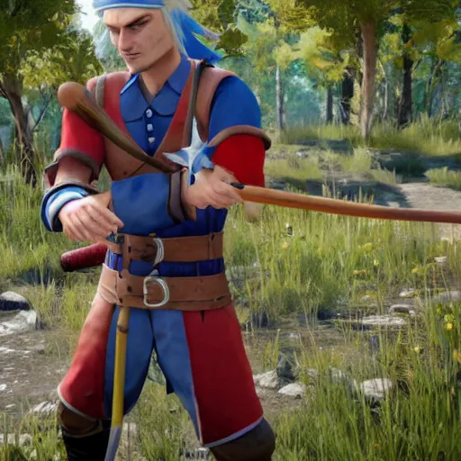 Prompt: Ash Ketchum in The Witcher 3, gameplay, 8k, HD