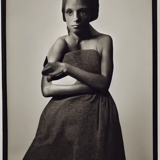 Image similar to photo of young woman by irving penn