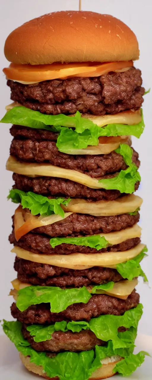 Image similar to the tallest hamburger of many layers