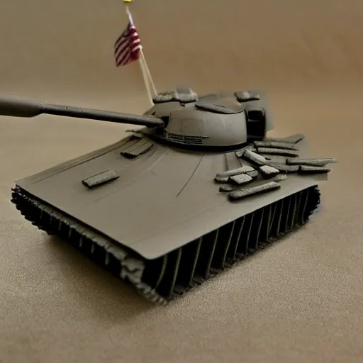 Prompt: m 1 abrams made of popcicle sticks