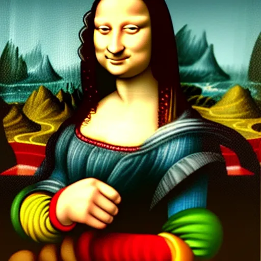 Prompt: a portrait of super - mario!!! painting by da vinci ( ( ( ( ( ( ( mona lisa ) ) ) ) ) ) )