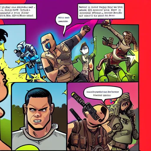 Image similar to fortnite in a comic book