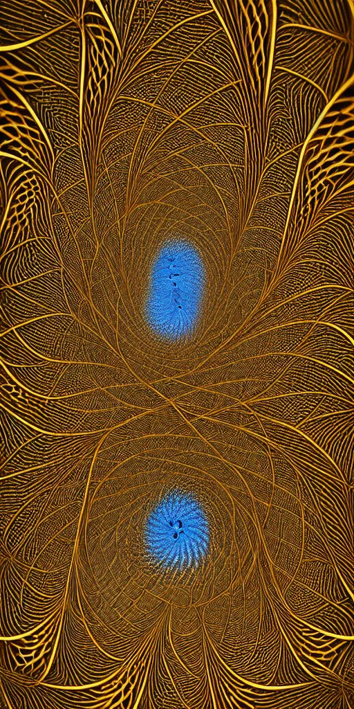 Image similar to hyper detailed ultra sharp of a beautiful fractal. trending on artstation, golden, delicate, facing camera, hyper realism, 1 4 5 0, engraving, ultra realistic, 8 k