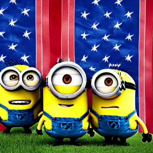 Prompt: Minions celebrating the founding of the United States Of America in 1776