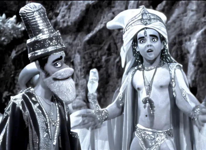 Image similar to film still of sinbad david adkins as a genie in a kids movie 1 9 9 2