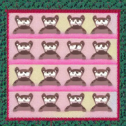 Image similar to cute hedgehog pattern, cottage-core