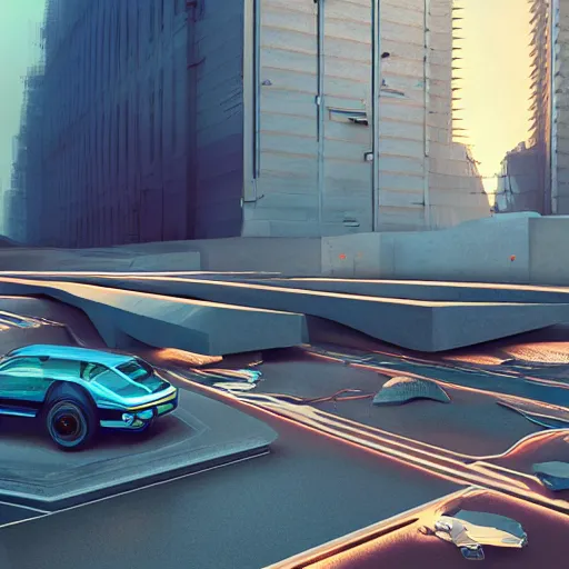 Image similar to sci-fi cars trucks motorcycles 50% of canvas in center and wall near structure on the coronation of napoleon and digital billboard photogrammetry point cloud in the middle and everything in style of zaha hadid and suprematism forms unreal engine 5 keyshot octane artstation trending blade runner 2049 colors lighting ultra high detail ultra photo realistic 8k 16k in plastic dark tilt shift